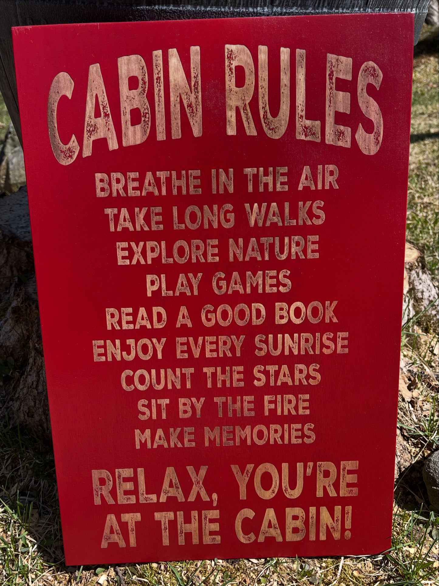 8x12 Cabin Rules Sign