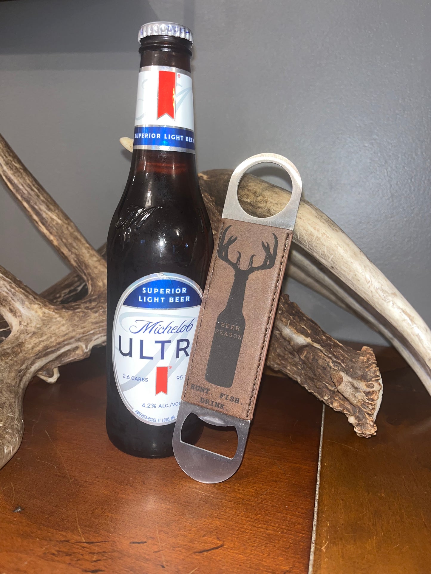 Deer Season Leather Bottle Opener