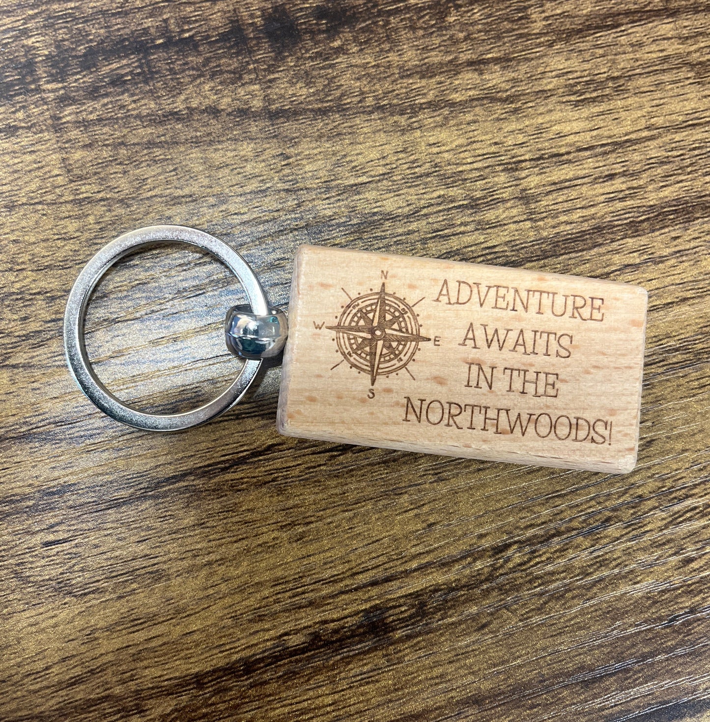 Wooden Adventure Awaits in the Northwoods Keychain