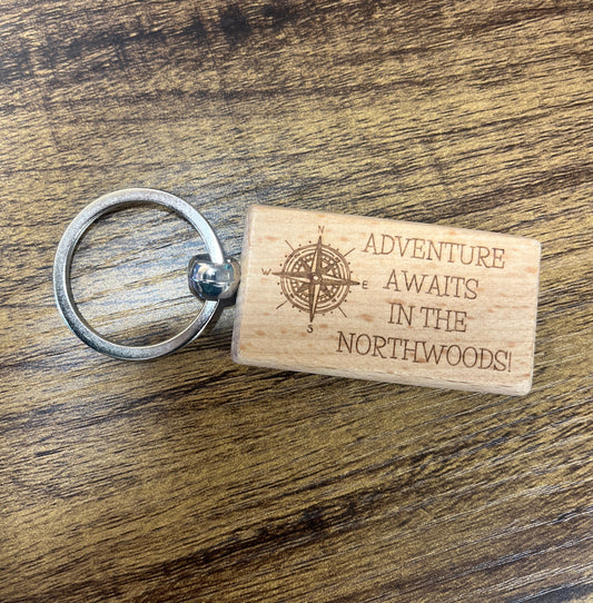 Wooden Adventure Awaits in the Northwoods Keychain