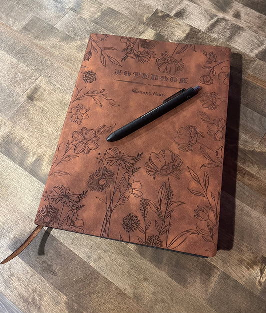 Floral Leather Journal