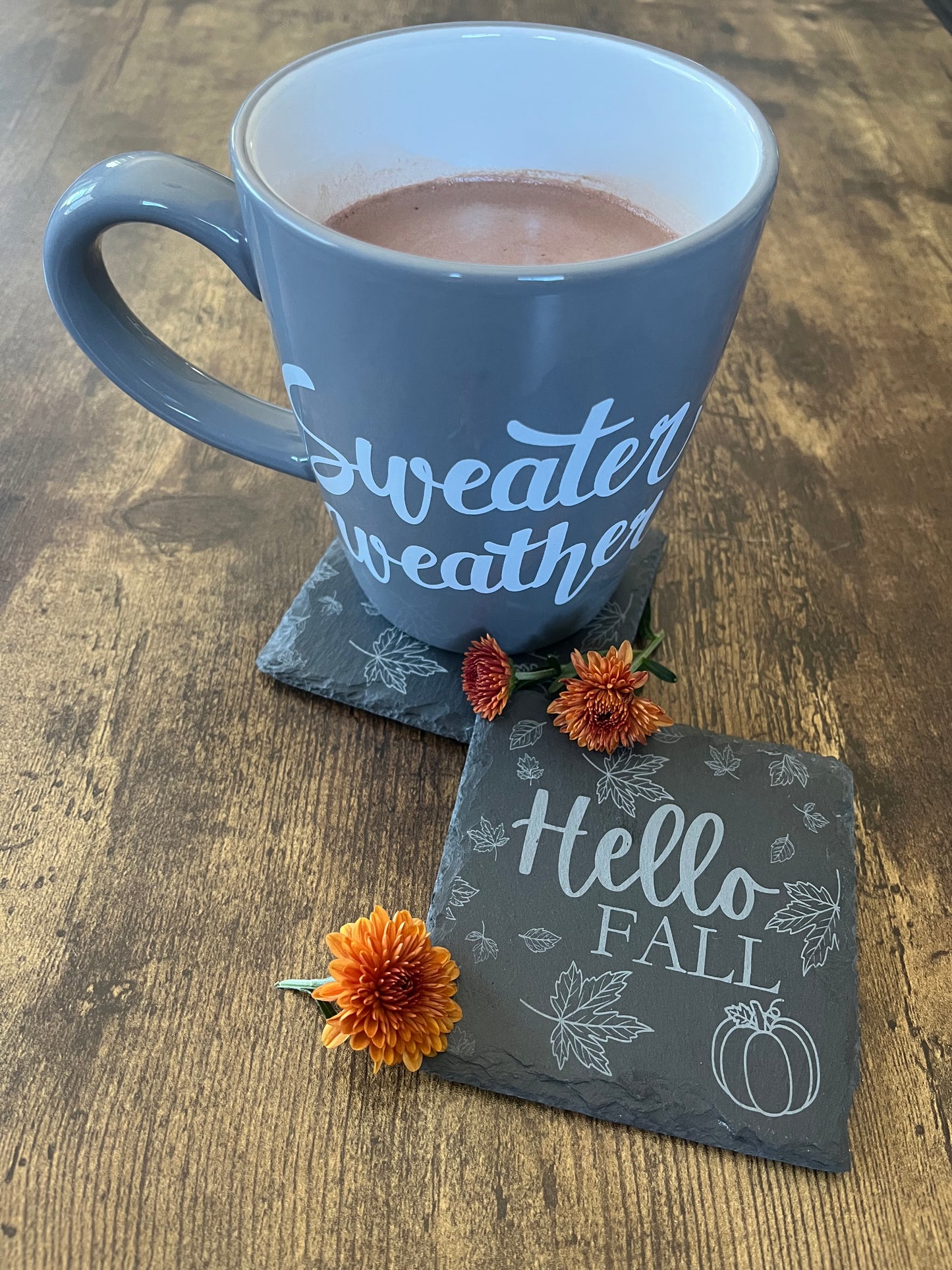 Hello Fall Slate Coasters